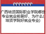 广西培贤国际职业学院哪些专业就业前景好，为什么(培贤学院好就业专业)