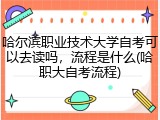 哈尔滨职业技术大学自考可以去读吗，流程是什么(哈职大自考流程)