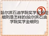 哈尔滨石油学院奖学金评定细则是怎样的(哈尔滨石油学院奖学金细则)