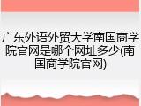 广东外语外贸大学南国商学院官网是哪个网址多少(南国商学院官网)