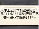 天津工艺美术职业学院是不是211或985高校(天津工艺美术职业学院是211吗)