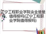 辽宁工程职业学院含金量量吗，值得报吗(辽宁工程职业学院值得报吗)
