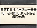 漯河职业技术学院含金量量吗，值得报吗(漯河职院值得报考吗)