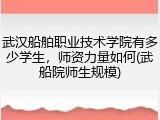 武汉船舶职业技术学院有多少学生，师资力量如何(武船院师生规模)