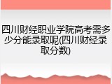 四川财经职业学院高考需多少分能录取呢(四川财经录取分数)