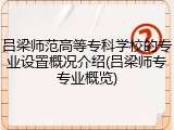 吕梁师范高等专科学校的专业设置概况介绍(吕梁师专专业概览)