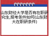 山东财经大学是否有在职研究生,报考条件如何(山东财大在职研条件)