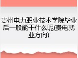 贵州电力职业技术学院毕业后一般能干什么呢(贵电就业方向)