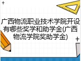 广西物流职业技术学院开设有哪些奖学和助学金(广西物流学院奖助学金)