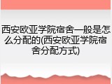 西安欧亚学院宿舍一般是怎么分配的(西安欧亚学院宿舍分配方式)