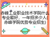 赤峰工业职业技术学院什么专业最好，一年招多少人(赤峰学院优势专业招生)