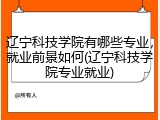 辽宁科技学院有哪些专业，就业前景如何(辽宁科技学院专业就业)