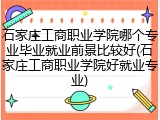 石家庄工商职业学院哪个专业毕业就业前景比较好(石家庄工商职业学院好就业专业)