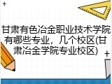 甘肃有色冶金职业技术学院有哪些专业，几个校区(甘肃冶金学院专业校区)