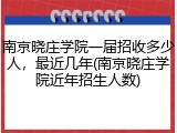南京晓庄学院一届招收多少人，最近几年(南京晓庄学院近年招生人数)