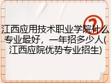 江西应用技术职业学院什么专业最好，一年招多少人(江西应院优势专业招生)
