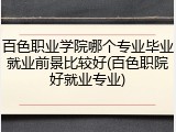 百色职业学院哪个专业毕业就业前景比较好(百色职院好就业专业)
