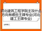 河北建筑工程学院主攻什么方向有哪些王牌专业(河北建工王牌专业)