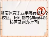 湖南体育职业学院有哪几个校区，何时创办(湖南体院校区及创办时间)