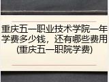 重庆五一职业技术学院一年学费多少钱，还有哪些费用(重庆五一职院学费)