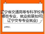 辽宁省交通高等专科学校有哪些专业，就业前景如何(辽宁交专专业就业)