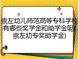 崇左幼儿师范高等专科学校有哪些奖学金和助学金呢(崇左幼专奖助学金)