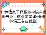 桂林信息工程职业学院有哪些专业，就业前景如何(桂林信工专业就业)