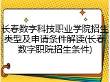 长春数字科技职业学院招生类型及申请条件解读(长春数字职院招生条件)