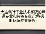 大连枫叶职业技术学院的普通专业和特色专业详解(枫叶职院专业解析)