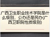 广西卫生职业技术学院是什么级别，公办还是民办(广西卫职院性质级别)