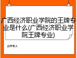 广西经济职业学院的王牌专业是什么(广西经济职业学院王牌专业)