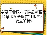 宁夏工业职业学院最新招生简章深度分析(宁工院招生简章解析)