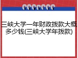 三峡大学一年财政拨款大概多少钱(三峡大学年拨款)