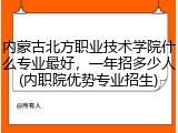 内蒙古北方职业技术学院什么专业最好，一年招多少人(内职院优势专业招生)