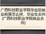 广西科技职业学院毕业后就业前景怎么样，毕业生去向(广西科技职业学院就业去向)