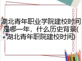 湖北青年职业学院建校时间是哪一年，什么历史背景(湖北青年职院建校时间)