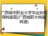 广西城市职业大学毕业如何调档案呢(广西城职大档案转递)