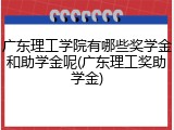 广东理工学院有哪些奖学金和助学金呢(广东理工奖助学金)