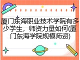 厦门东海职业技术学院有多少学生，师资力量如何(厦门东海学院规模师资)