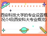 西安科技大学的专业设置概况介绍(西安科大专业概览)