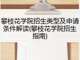 攀枝花学院招生类型及申请条件解读(攀枝花学院招生指南)