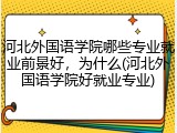 河北外国语学院哪些专业就业前景好，为什么(河北外国语学院好就业专业)