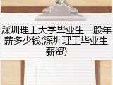 深圳理工大学毕业生一般年薪多少钱(深圳理工毕业生薪资)