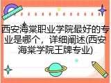 西安海棠职业学院最好的专业是哪个，详细阐述(西安海棠学院王牌专业)