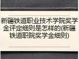 新疆铁道职业技术学院奖学金评定细则是怎样的(新疆铁道职院奖学金细则)