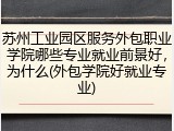 苏州工业园区服务外包职业学院哪些专业就业前景好，为什么(外包学院好就业专业)