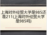 上海对外经贸大学是985还是211(上海对外经贸大学是985吗)
