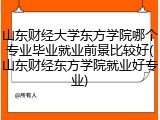 山东财经大学东方学院哪个专业毕业就业前景比较好(山东财经东方学院就业好专业)