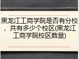 黑龙江工商学院是否有分校，共有多少个校区(黑龙江工商学院校区数量)