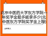 北京中医药大学东方学院一年奖学金最多能拿多少(北中医东方学院奖学金上限)